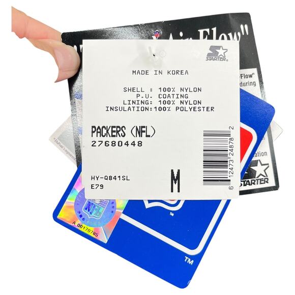 NEW Green Bay Packers NFL Starter Jacket Coat Green Yellow Hooded Pockets Men M - Picture 10 of 11